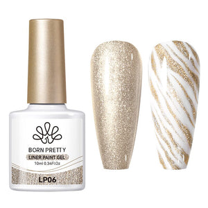Champagne Gold Liner Paint Gel 10ml LP06 Gel Nail Polish BORN PRETTY