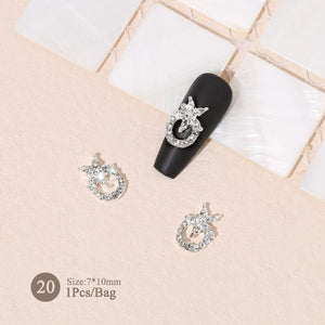Silver Gold Bowknot Butterfly Rhinestones 3D Nail Decoration Nail Decoration BORN PRETTY 20