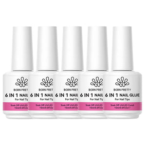 5pcs 6 in 1 Nail Glue Gel Polish 15ml Gel Nail Polish BORN PRETTY