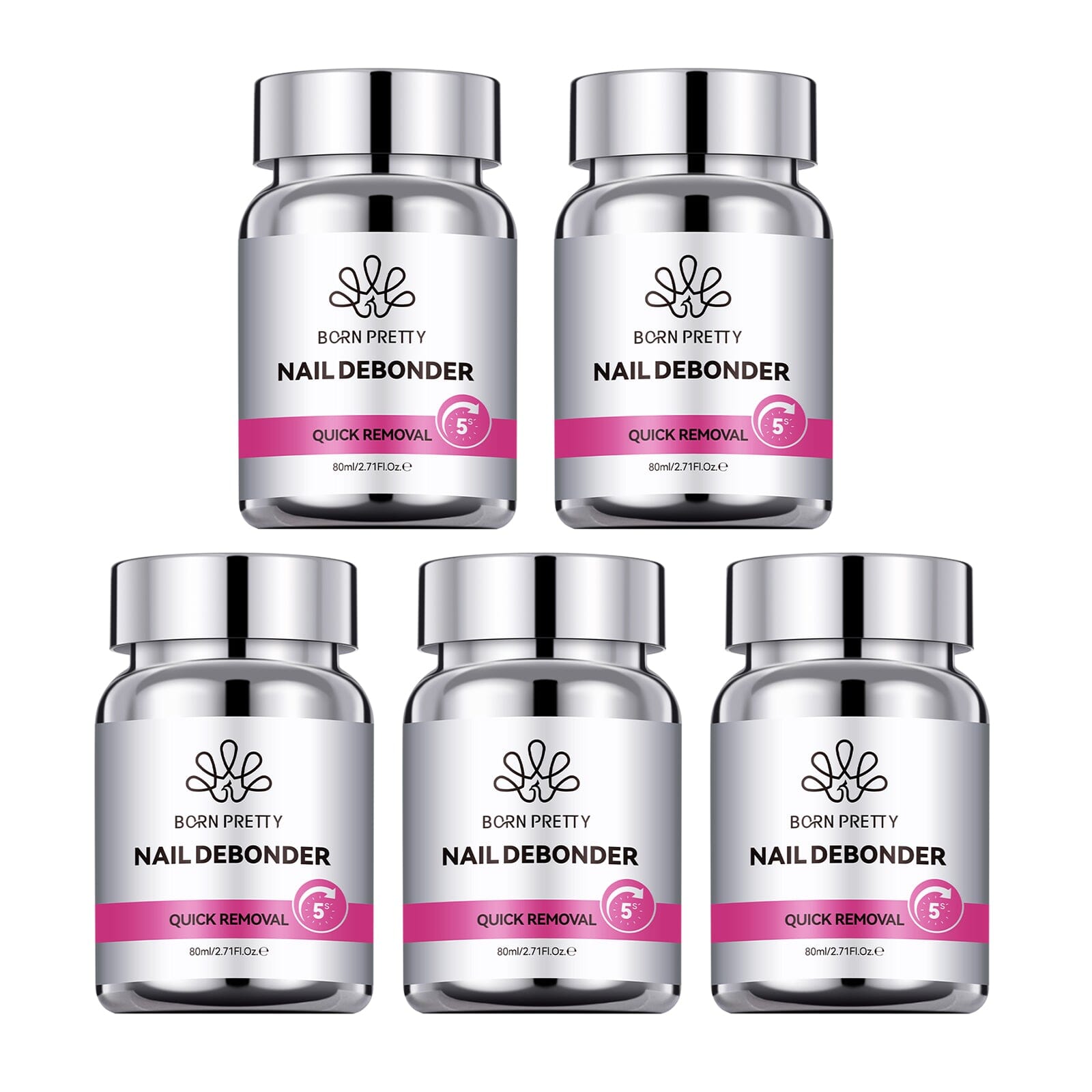 Press On Nail Debonder 80ml Nail Tips BORN PRETTY 5 Bottes (15% off)