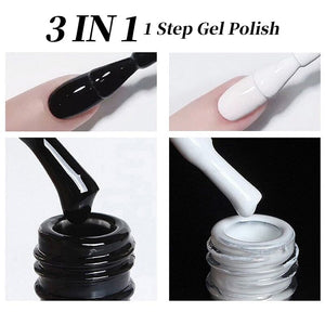 2 Colors 1 Step Gel Polish Set Black& White 15ml Gel Nail Polish UR SUGAR