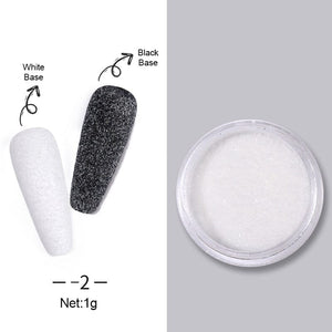 White Gradient Woolen Glitter Nail Powder #8001 Nail Powder BORN PRETTY