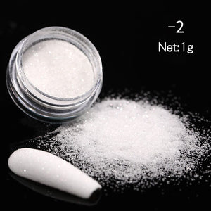White Gradient Woolen Glitter Nail Powder #8001 Nail Powder BORN PRETTY