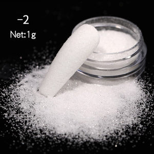White Gradient Woolen Glitter Nail Powder #8001 Nail Powder BORN PRETTY