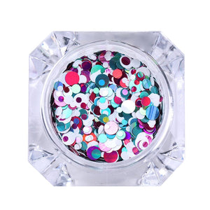 Round Mixed Colors Glitter Sequins P08 Nail Art No Brand