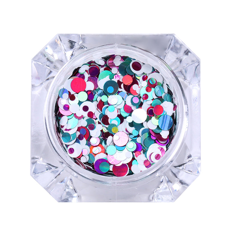 Round Mixed Colors Glitter Sequins P08 Nail Art No Brand