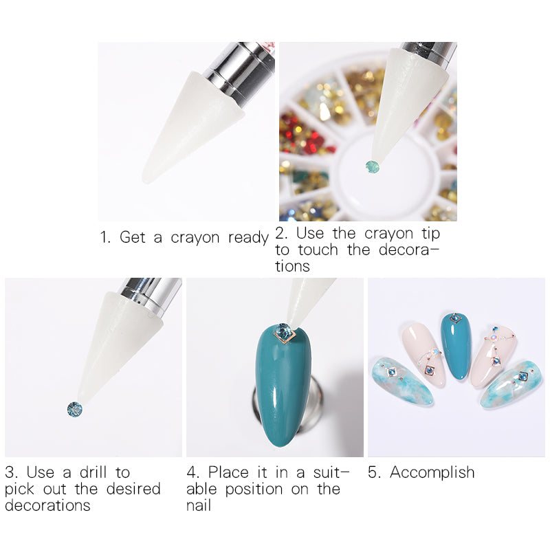 Rhinestones Picker Wax Pen #3 White