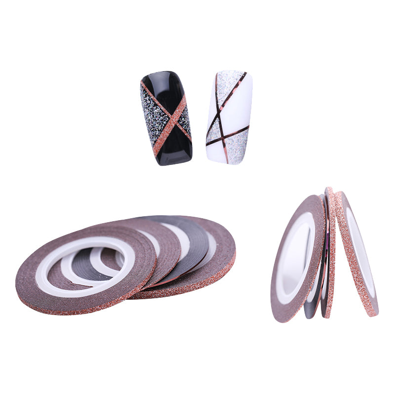 4pcs Rose Gold Nail Striping Tape Lines Set
