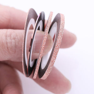 4pcs Rose Gold Nail Striping Tape Lines Set Nail Art No Brand