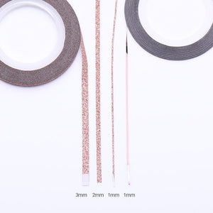 4pcs Rose Gold Nail Striping Tape Lines Set Nail Art No Brand