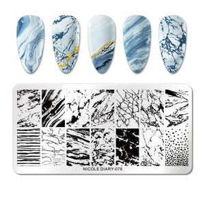 Rectangle Nail Stamping Plates Stamping Nail BORN PRETTY 076