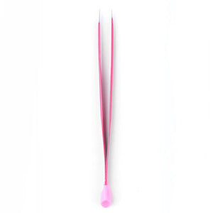 Pink Straight Nail Tweezers with Silicone Head Tools & Accessories No Brand