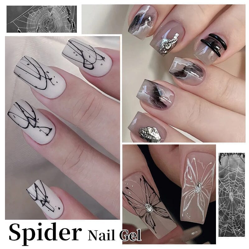 3pcs Set White Black Spider Gel & Watercolor Gel