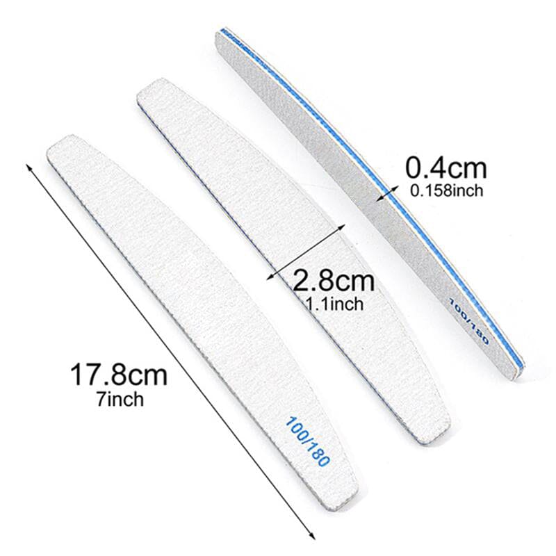 Half-moon Nail File 100/180 Tools & Accessories No Brand