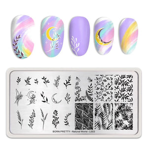 Rectangle Nail Stamping Plates Stamping Nail BORN PRETTY L003