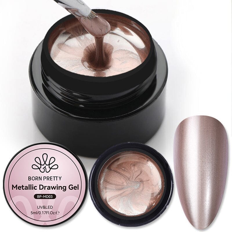 Rosegold Metallic Drawing Gel MD03 5ml Gel Nail Polish BORN PRETTY