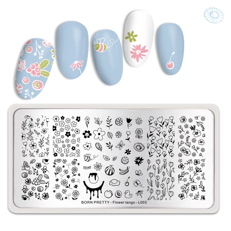 Stamping Plate Flower tango - L003 Nail Art BORN PRETTY