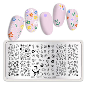 Stamping Plate Flower tango - L003 Nail Art BORN PRETTY