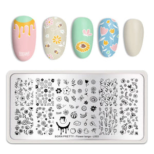 Stamping Plate Flower tango - L003 Nail Art BORN PRETTY