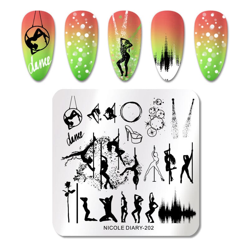 Stamping Plate NICOLE DIARY-202 Nail Art NICOLE DIARY