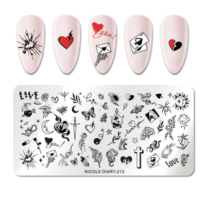 Stamping Plate NICOLE DIARY-213 Nail Stamping BORN PRETTY
