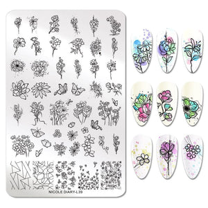 Stamping Plate NICOLE DIARY-L39 Nail Art NICOLE DIARY