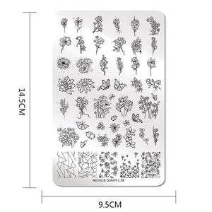Stamping Plate NICOLE DIARY-L39 Nail Art NICOLE DIARY