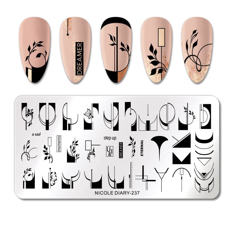 Rectangle Nail Stamping Plate 237 Stamping Nail BORN PRETTY