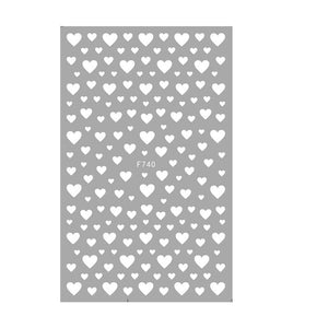 Heart 3D Nail Sticker F740 White Nail Art No Brand