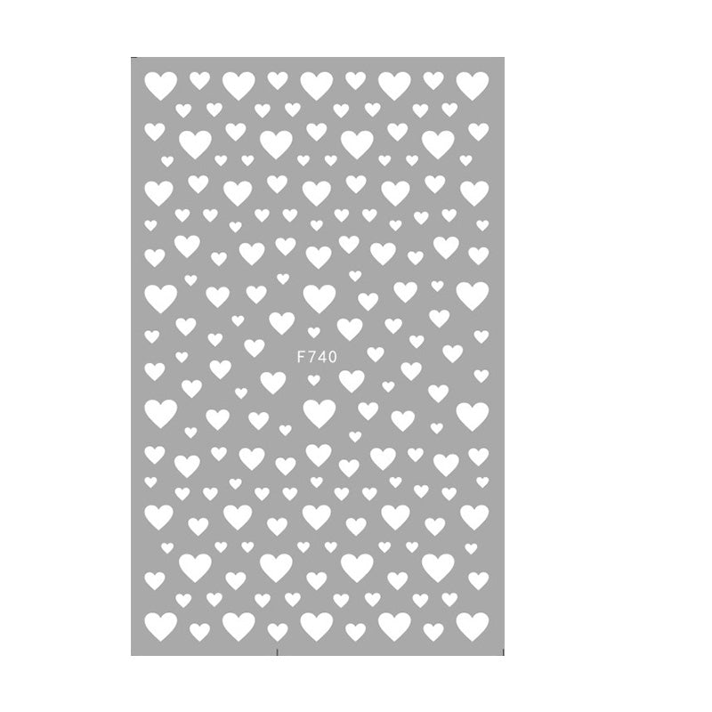 Heart 3D Nail Sticker F740 White