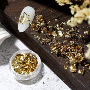 Gold Flakes Nail Glitter Foils #03 Nail Art No Brand
