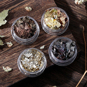 Holographic Gold Flakes Nail Glitter Foils #01 Nail Art No Brand