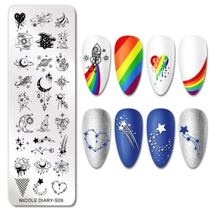 Rectangle Nail Stamping Plates Stamping Nail BORN PRETTY S09