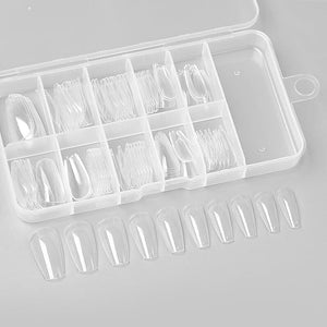 100pcs S-Coffin Transparent False Nail Tips Nail Tips No Brand