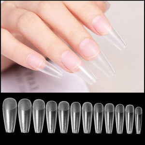24pcs Long Trapezoid Semi-frosted False Nail Tips Nail Tips No Brand