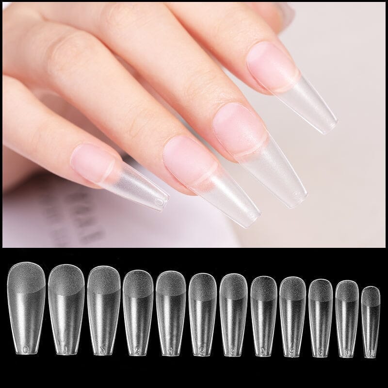 24pcs Long Trapezoid Semi-frosted False Nail Tips Nail Tips No Brand