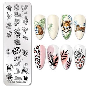 Rectangle Nail Stamping Plates Stamping Nail BORN PRETTY S14