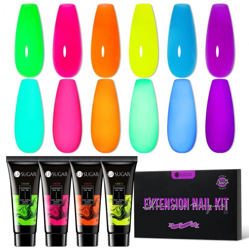 6 Colors Extension Nail Gel Set Neon 15ml