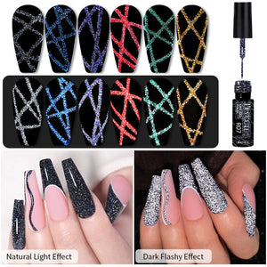 Reflective Glitter Line Gel 5ml Gel Nail Polish LILYCUTE