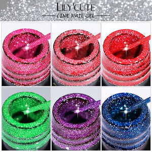 Reflective Glitter Line Gel 5ml Gel Nail Polish LILYCUTE