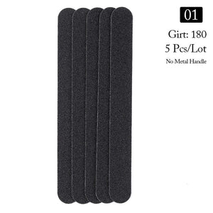 5pcs Black Nail Files 180/180 Tools & Accessories No Brand