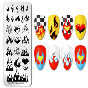 Rectangle Nail Stamping Plates Stamping Nail BORN PRETTY S17