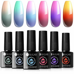 6 Colors Thermal Gel Set Candy Rainbow 7ml Gel Nail Polish UR SUGAR
