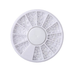 White Half Pearl #02 Nail Decoration in Wheel Nail Art No Brand