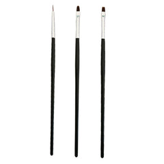 3pcs Black Handle Nail Brush Set