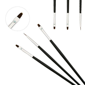 3pcs Black Handle Nail Brush Set Tools & Accessories No Brand