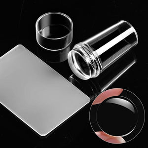 Clear Nail Stamper & Scraper Kit Nail Art No Brand