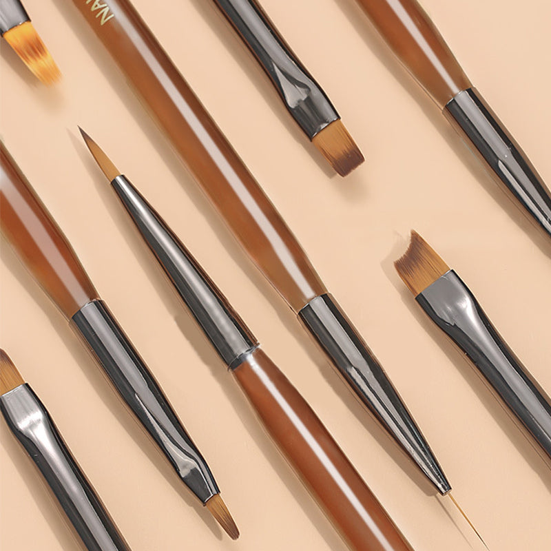 Transparent Coffee Handle UV & Liner Brush