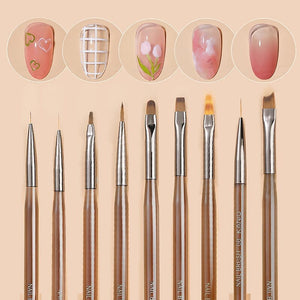 Transparent Coffee Handle UV & Liner Brush Tools & Accessories No Brand