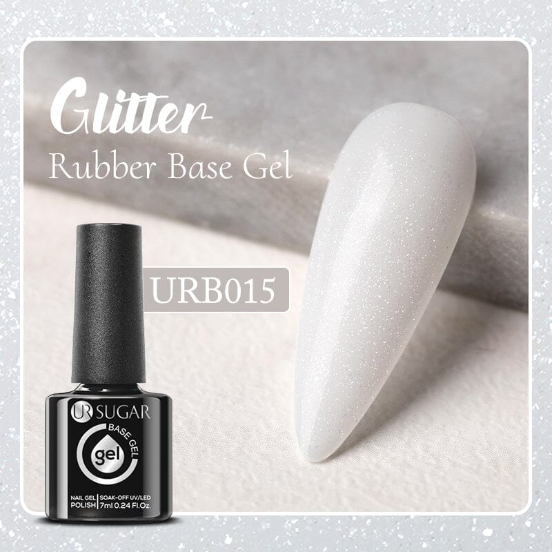 Glitter Rubber Base Gel URB015 7ml Base & Top Coat UR SUGAR
